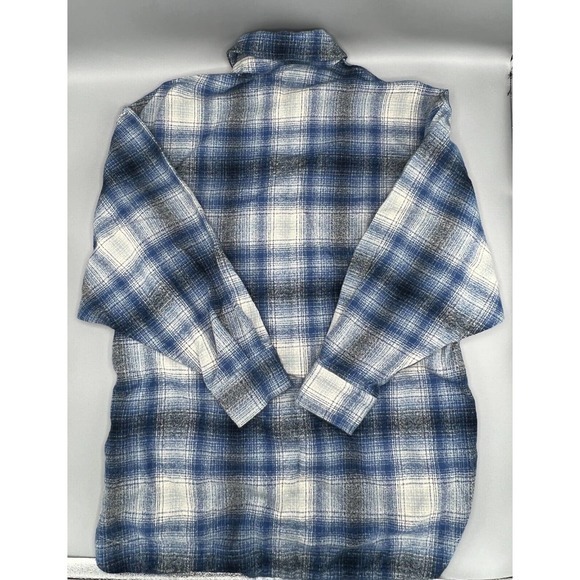 Pharaoh Laurel Plaid Blue Flannel Top By Pharaoh Collection NWOT Sz 0 MSRP $365 - Picture 11 of 11